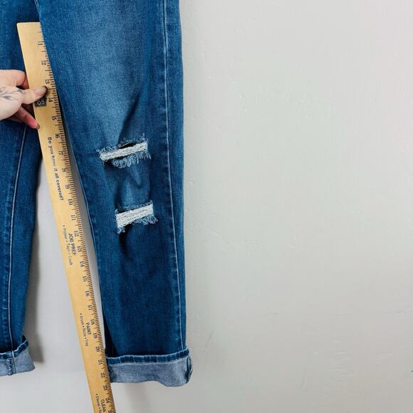 Just Black Denim Distressed Cropped Blue Jeans Women’s Size 25 - Picture 4 of 8